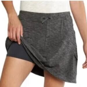 KUHL Skort Size S Gray Built in Shorts Lining Cargo Pocket Pull On Drawstring